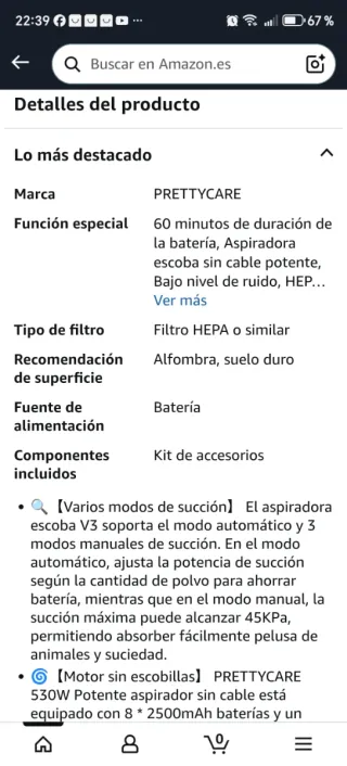 Aspiradora Inalámbrica Potente