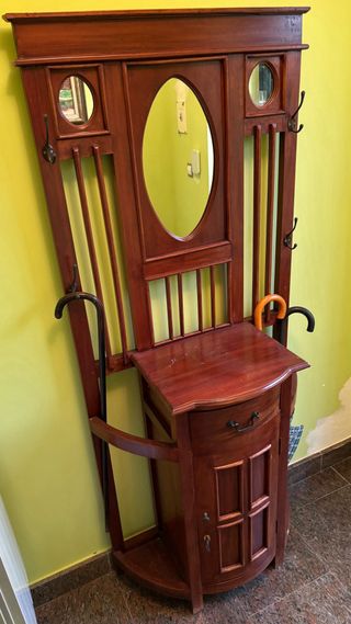 Cómoda recibidor madera y espejo