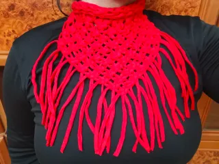 Collar hippie trapillo ajustable rojo