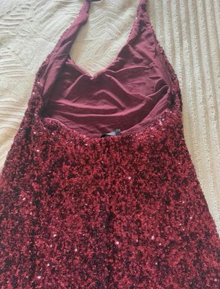 Vestido largo lentejuelas rojo