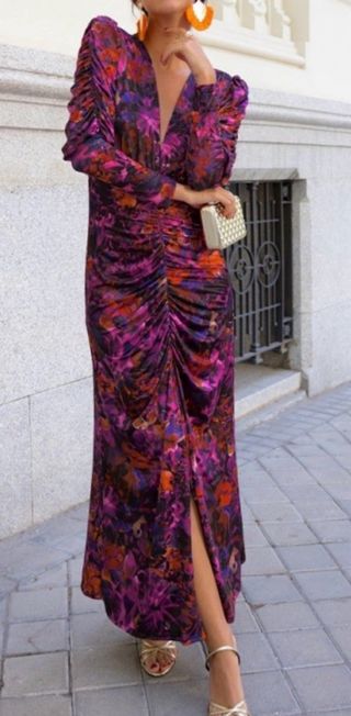 Vestido largo estampado floral