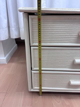 Mueble de mimbre beige 3 cajones