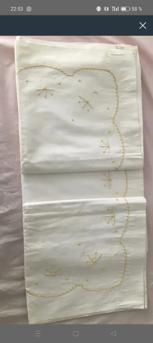 Sábana encimera bordada 105cm