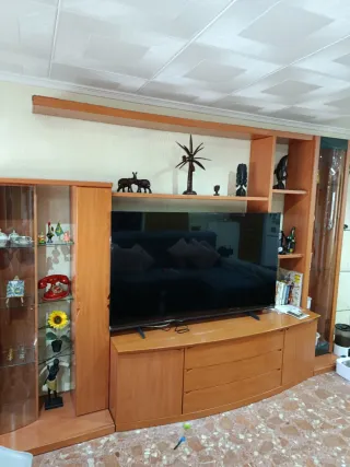 Mobile TV soggiorno in legno e vetro