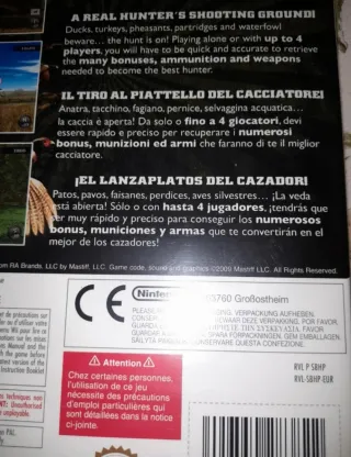 PRECINTADOS. Juegos Wii Remington Bird, Deer Drive