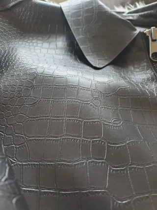 Chaqueta Zara Piel Sintética Negra Hombre