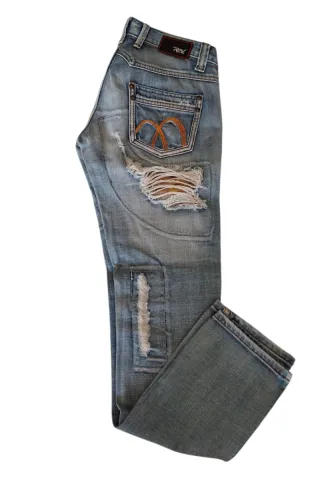 Jeans donna strappati blu