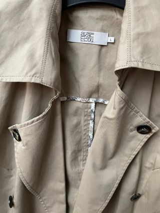 GABARDINA BEIGE! TRENCH LARGO M VINTAGE
