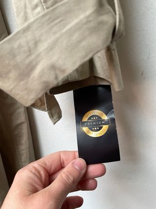 GABARDINA BEIGE! TRENCH LARGO M VINTAGE