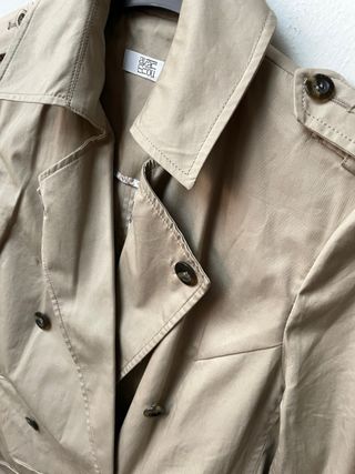 GABARDINA BEIGE! TRENCH LARGO M VINTAGE
