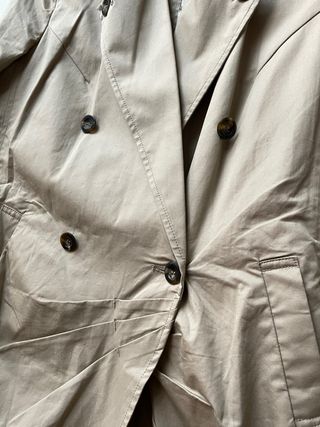 GABARDINA BEIGE! TRENCH LARGO M VINTAGE