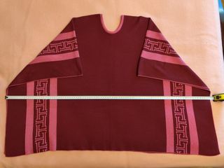 Poncho suave lana fucsia y rosa