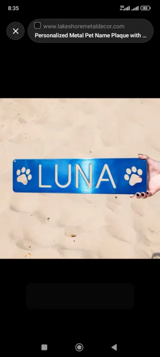 Cartel Nombre Mascota Personalizado