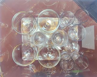 Set di 12 bicchieri in cristallo per cocktail/frappé/vino