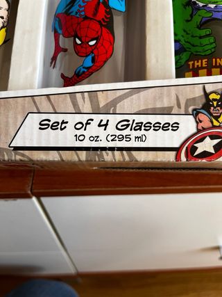 Set 4 Vasos Marvel Comics