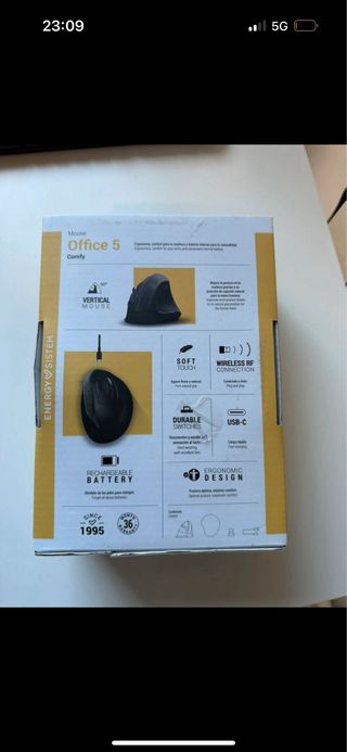 Ratón Vertical Energy Sistem 5 Negro