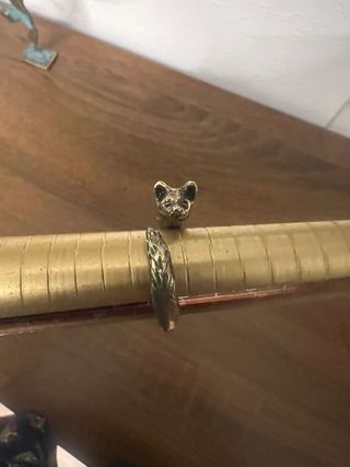 Anello Gatto Dorato Regolabile