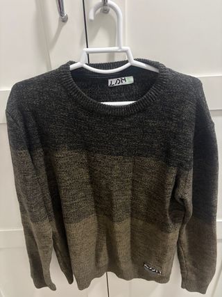 Jersey LAN rayas marrón/negro manga larga