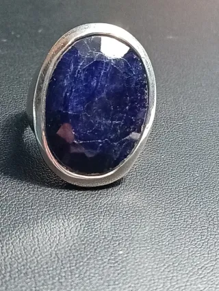 Anillo Plata Ley Zafiro facetado