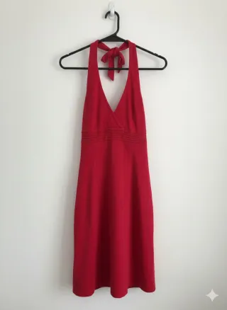 Vestido Rojo Halter Talla S