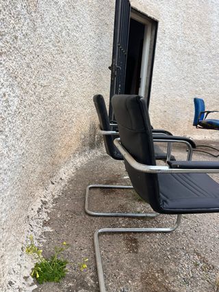 Sillas de cuero negro (2 unidades)