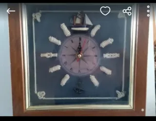Portallaves-reloj de pared marinero con ancla