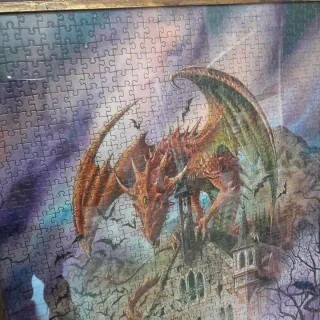 Quadro drago con castello