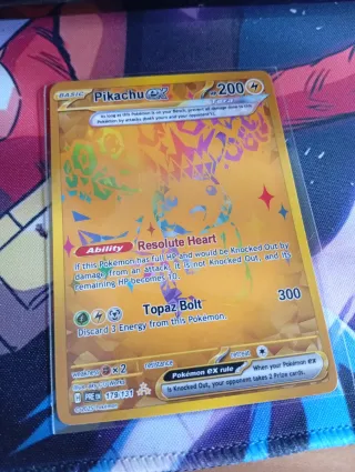 Carta Pokémon Pikachu EX 179/131 Dorada