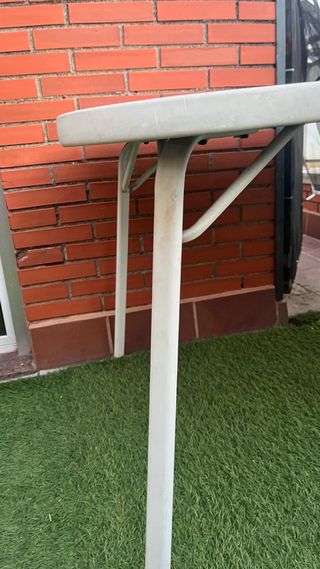 Mesa Terraza Blanca Cristal Gris