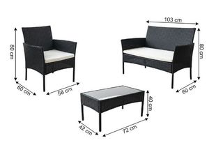 Conjunto Terraza Ratán Negro Oferta!!