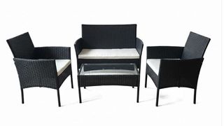 Conjunto Terraza Ratán Negro Oferta!!