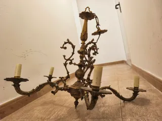 Lámpara de techo de bronce real condetallesfloral