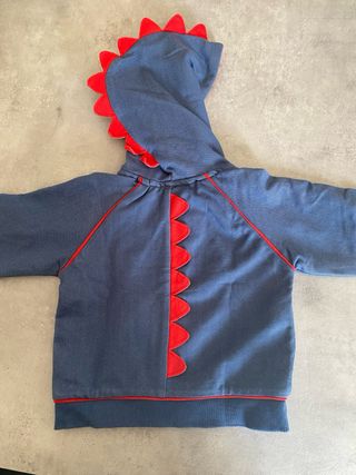 Felpa neonato con cappuccio e dinosauro