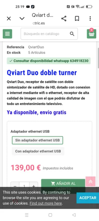 Qviart Receptor Satélite Doble Sintonizador HD