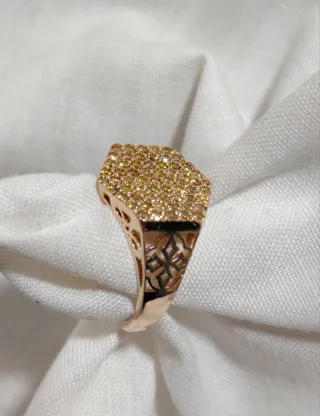 Anillo Oro 14k Diamantes Naturales Junie Cocktail
