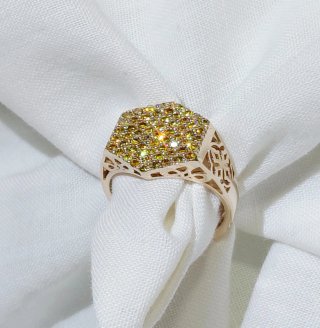 Anillo Oro 14k Diamantes Naturales Junie Cocktail