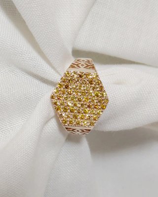 Anillo Oro 14k Diamantes Naturales Junie Cocktail