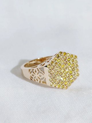 Anillo Oro 14k Diamantes Naturales Junie Cocktail