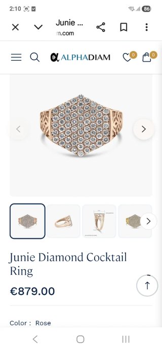Anillo Oro 14k Diamantes Naturales Junie Cocktail