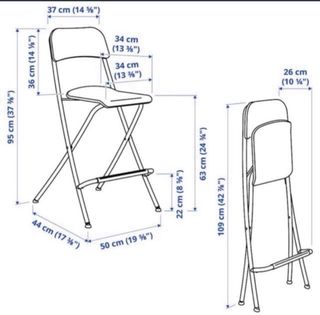 Sillas altas plegables metal y plástico