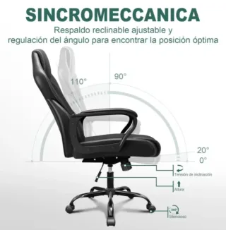 Silla de oficina ergonómica negra