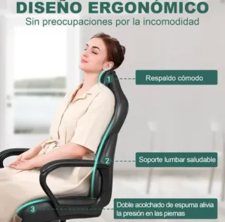 Silla de oficina ergonómica negra