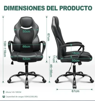 Silla de oficina ergonómica negra