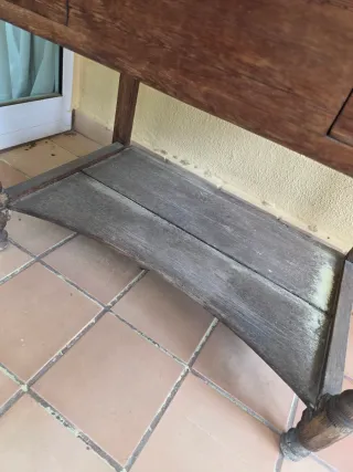 Mueble lavabo antiguo madera y mármol