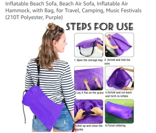 Sofá Hinchable Playa/Terraza Azul (2 unidades x2)