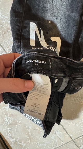Jeans Dsquared2 neri con stampa ICON
