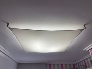 Lámpara de techo tela blanca