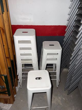 Taburetes Lix Metal Blanco (9 unidades) a 10€ cada