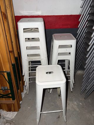 Taburetes Lix Metal Blanco (9 unidades) a 10€ cada