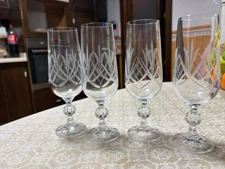 Copas de cristal tallado